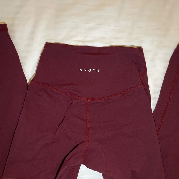Rare NVGTN Seamless Leggings Burgundy Size Small - Picture 3 of 7